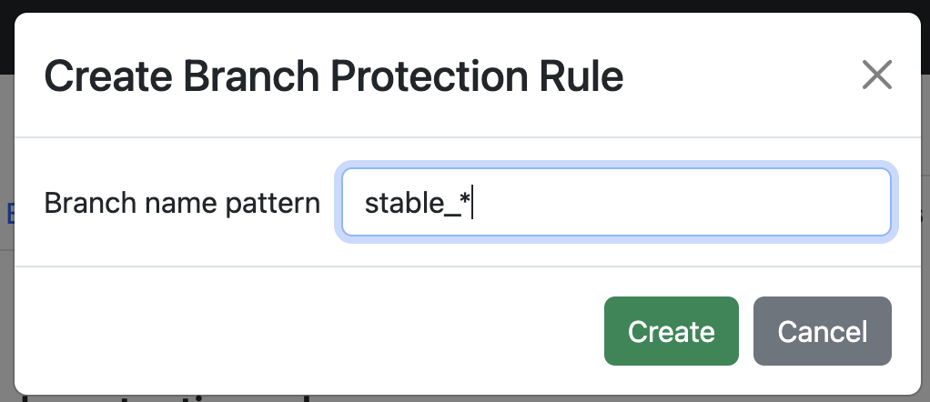 Adding a branch protection rule