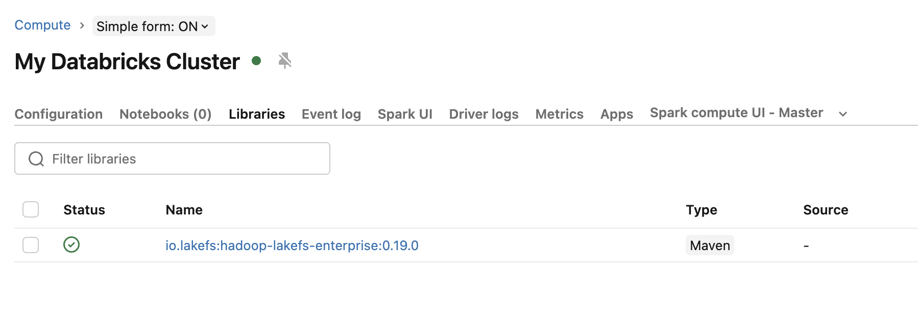 Databricks - Adding the lakeFS client Jar
