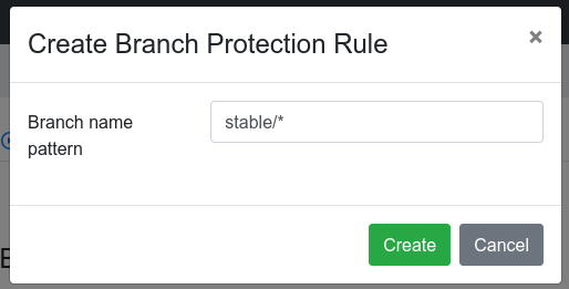 Adding a branch protection rule
